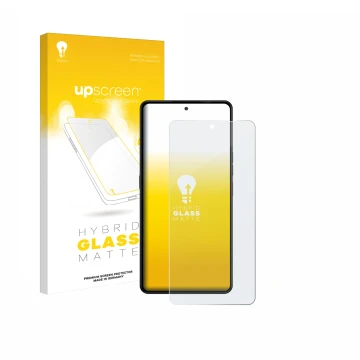 Face avant d’un emballage produit avec le logo de la marque upscreen. À côté, l’appareil Gigaset GS6 est représenté avec la pr