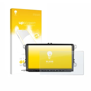 Face avant d’un emballage produit avec le logo de la marque upscreen. À côté, l’appareil Zenec Z-E2065 est représenté avec la 