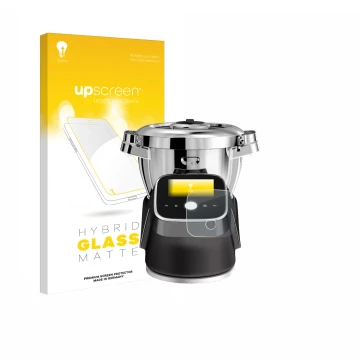 Face avant d’un emballage produit avec le logo de la marque upscreen. À côté, l’appareil Moulinex i-Companion Touch Pro est re