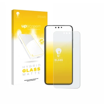 Face avant d’un emballage produit avec le logo de la marque upscreen. À côté, l’appareil Huawei Mate 80 Pro est représenté ave