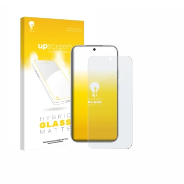 Face avant d’un emballage produit avec le logo de la marque upscreen. À côté, l’appareil Xiaomi Poco F8 Pro est représenté ave