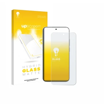 Face avant d’un emballage produit avec le logo de la marque upscreen. À côté, l’appareil Xiaomi Redmi Note 15 Pro est représen