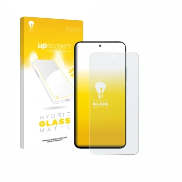 Face avant d’un emballage produit avec le logo de la marque upscreen. À côté, l’appareil Xiaomi Poco M7 Plus est représenté av
