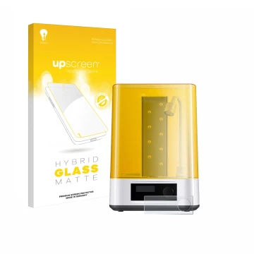 Face avant d’un emballage produit avec le logo de la marque upscreen. À côté, l’appareil Anycubic Wash & Cure 3 est représenté