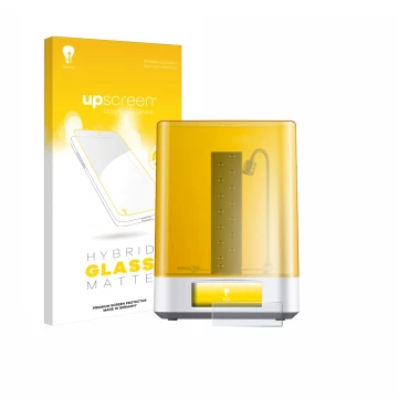 Face avant d’un emballage produit avec le logo de la marque upscreen. À côté, l’appareil Anycubic Wash & Cure 3 Plus est repré