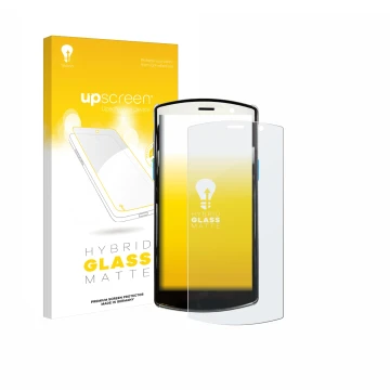 Face avant d’un emballage produit avec le logo de la marque upscreen. À côté, l’appareil Unitech EA510 est représenté avec la 