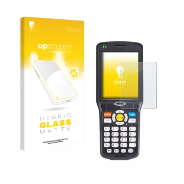 Face avant d’un emballage produit avec le logo de la marque upscreen. À côté, l’appareil Unitech HT510A est représenté avec la