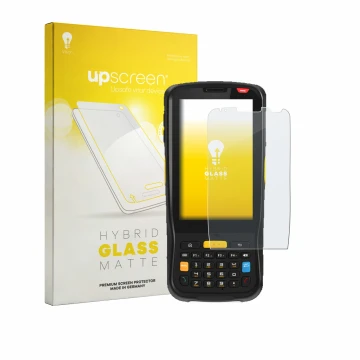 Face avant d’un emballage produit avec le logo de la marque upscreen. À côté, l’appareil Newland MT65 Beluga V est représenté 