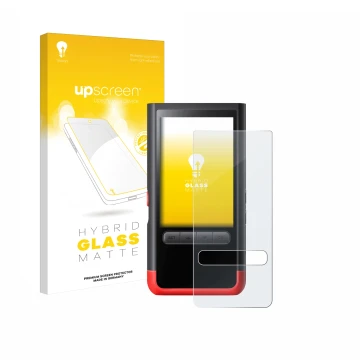 Face avant d’un emballage produit avec le logo de la marque upscreen. À côté, l’appareil ThermoMaven P2 est représenté avec la