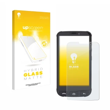 Face avant d’un emballage produit avec le logo de la marque upscreen. À côté, l’appareil Olympia Neo Mini est représenté avec 