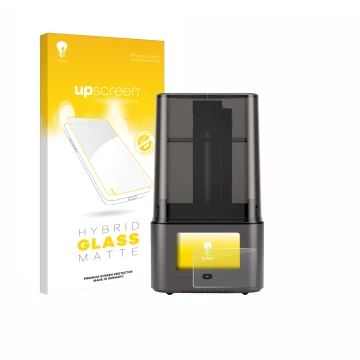 Face avant d’un emballage produit avec le logo de la marque upscreen. À côté, l’appareil Anycubic Photon Mono 4 Ultra est repr