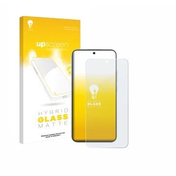 Face avant d’un emballage produit avec le logo de la marque upscreen. À côté, l’appareil Oppo F31 est représenté avec la prote