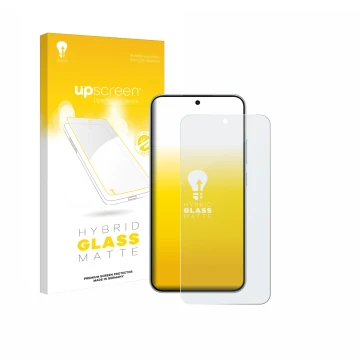 Face avant d’un emballage produit avec le logo de la marque upscreen. À côté, l’appareil Oppo A6 Pro est représenté avec la pr
