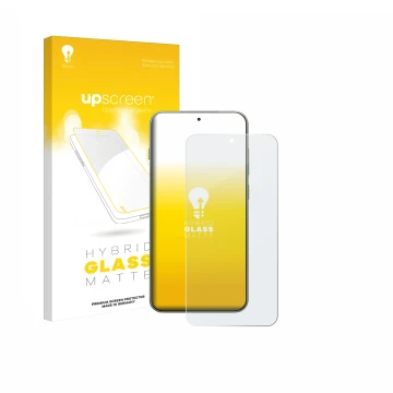 Face avant d’un emballage produit avec le logo de la marque upscreen. À côté, l’appareil OnePlus 13T est représenté avec la pr