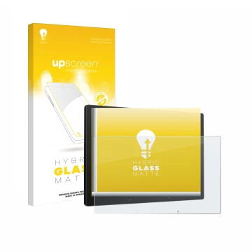 Face avant d’un emballage produit avec le logo de la marque upscreen. À côté, l’appareil Atoto X10 10
