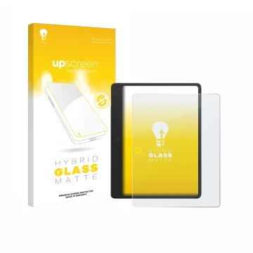 Face avant d’un emballage produit avec le logo de la marque upscreen. À côté, l’appareil TCL Note A1 est représenté avec la pr