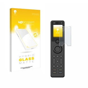 Face avant d’un emballage produit avec le logo de la marque upscreen. À côté, l’appareil Sofabaton X1S est représenté avec la 