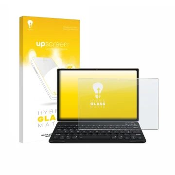 Face avant d’un emballage produit avec le logo de la marque upscreen. À côté, l’appareil DEERTiME E9 10.1