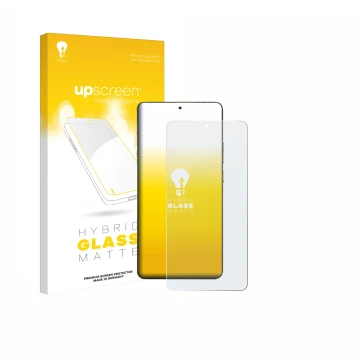 Face avant d’un emballage produit avec le logo de la marque upscreen. À côté, l’appareil Motorola Signature est représenté ave