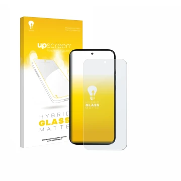 Face avant d’un emballage produit avec le logo de la marque upscreen. À côté, l’appareil Motorola Moto G77 est représenté avec