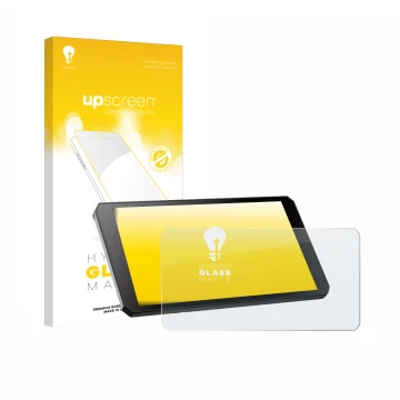 Face avant d’un emballage produit avec le logo de la marque upscreen. À côté, l’appareil RiderNav R7M est représenté avec la p