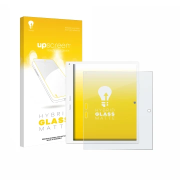 Face avant d’un emballage produit avec le logo de la marque upscreen. À côté, l’appareil Bigme B10 10.3