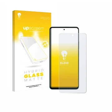 Face avant d’un emballage produit avec le logo de la marque upscreen. À côté, l’appareil Oppo A5 4G est représenté avec la pro