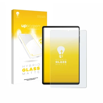 Face avant d’un emballage produit avec le logo de la marque upscreen. À côté, l’appareil Xiaomi Black Shark Gaming Tablet est 