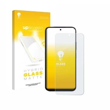 Face avant d’un emballage produit avec le logo de la marque upscreen. À côté, l’appareil Oppo A6x 4G est représenté avec la pr