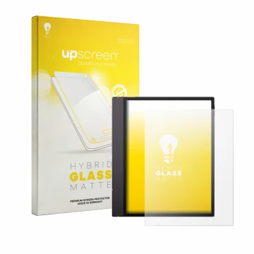 Face avant d’un emballage produit avec le logo de la marque upscreen. À côté, l’appareil Boox Note Air 6 C est représenté avec