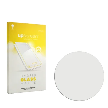 Face avant d’un emballage produit avec le logo de la marque upscreen. À côté se trouve la protection d’écran correspondante.