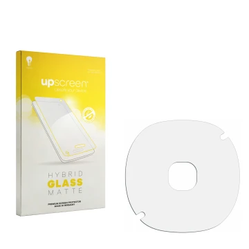 Face avant d’un emballage produit avec le logo de la marque upscreen. À côté se trouve la protection d’écran correspondante.