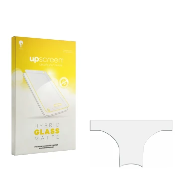 Face avant d’un emballage produit avec le logo de la marque upscreen. À côté se trouve la protection d’écran correspondante.