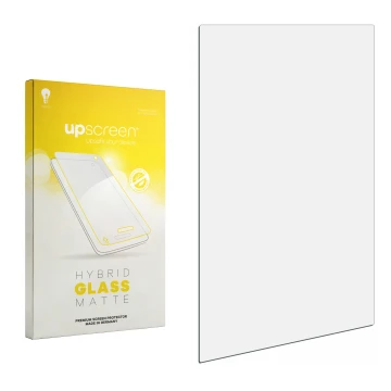 Face avant d’un emballage produit avec le logo de la marque upscreen. À côté se trouve la protection d’écran correspondante.