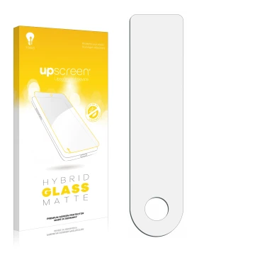 Face avant d’un emballage produit avec le logo de la marque upscreen. À côté se trouve la protection d’écran correspondante.