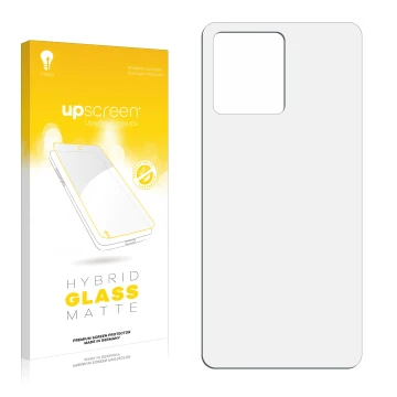 Face avant d’un emballage produit avec le logo de la marque upscreen. À côté se trouve la protection d’écran correspondante.