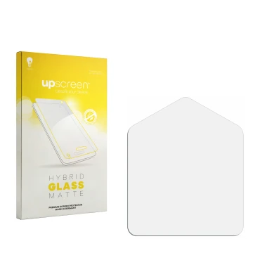 Face avant d’un emballage produit avec le logo de la marque upscreen. À côté se trouve la protection d’écran correspondante.