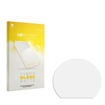 Face avant d’un emballage produit avec le logo de la marque upscreen. À côté se trouve la protection d’écran correspondante.
