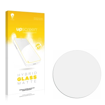 Face avant d’un emballage produit avec le logo de la marque upscreen. À côté se trouve la protection d’écran correspondante.