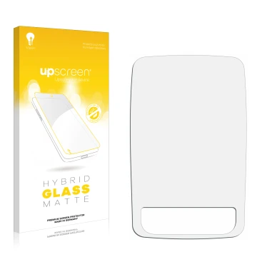 Face avant d’un emballage produit avec le logo de la marque upscreen. À côté se trouve la protection d’écran correspondante.