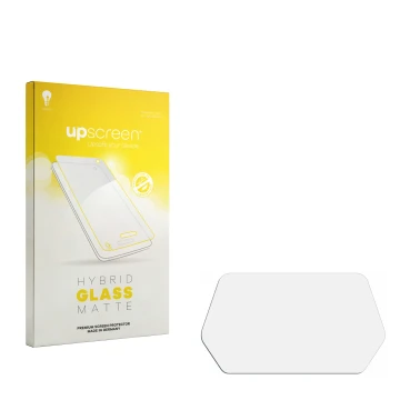 Face avant d’un emballage produit avec le logo de la marque upscreen. À côté se trouve la protection d’écran correspondante.