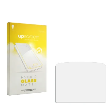 Face avant d’un emballage produit avec le logo de la marque upscreen. À côté se trouve la protection d’écran correspondante.