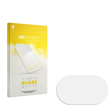 Face avant d’un emballage produit avec le logo de la marque upscreen. À côté se trouve la protection d’écran correspondante.