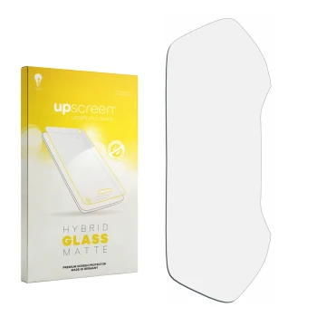Face avant d’un emballage produit avec le logo de la marque upscreen. À côté se trouve la protection d’écran correspondante.