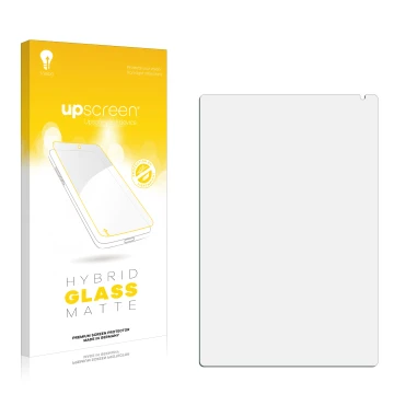 Face avant d’un emballage produit avec le logo de la marque upscreen. À côté se trouve la protection d’écran correspondante.