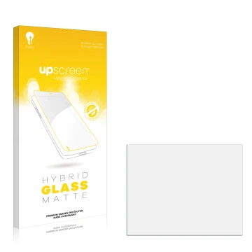 Face avant d’un emballage produit avec le logo de la marque upscreen. À côté se trouve la protection d’écran correspondante.