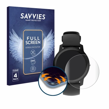 Face avant d’un emballage produit avec le logo de la marque Savvies. À côté, l’appareil Withings Move ECG est représenté avec 