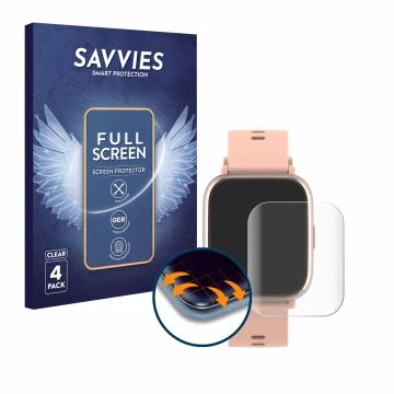 Face avant d’un emballage produit avec le logo de la marque Savvies. À côté, l’appareil Denver SW-161 est représenté avec la p