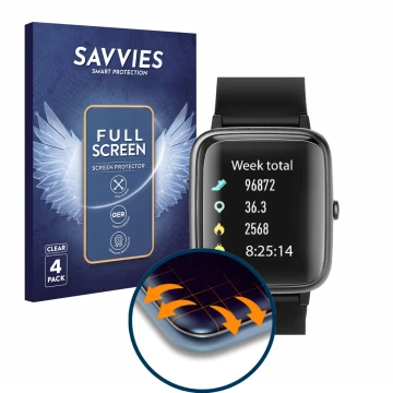 Face avant d’un emballage produit avec le logo de la marque Savvies. À côté, l’appareil Fkant 205G est représenté avec la prot