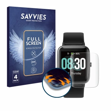 Face avant d’un emballage produit avec le logo de la marque Savvies. À côté, l’appareil Rundoing ZX07 est représenté avec la p